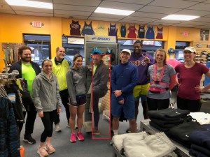 Runners in a row with an inset of one runner pasted under the hat another is holding