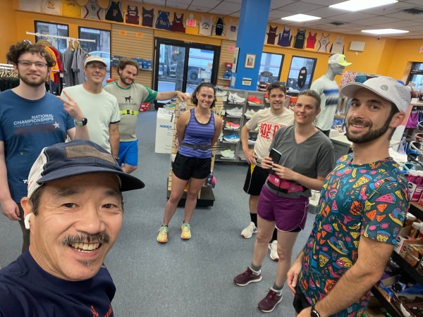 Runners via selfie in a circle inside JRC