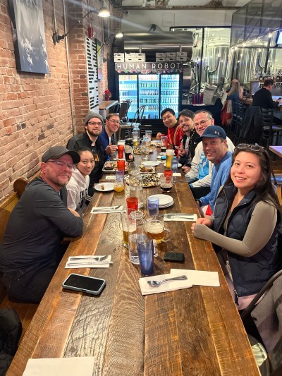 Runners at a table in Human Robot