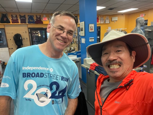 Jim and me as selfed within the JRC store