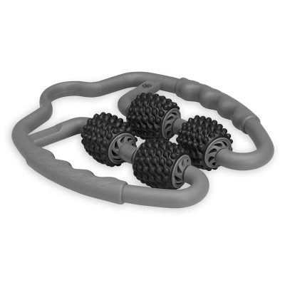 Image of a device with 2 pairs of opposing wheels and an opening along one side to permit easy, adjustable use around a limb