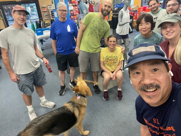 Arrayed across the inside of the running store with Nico distracted